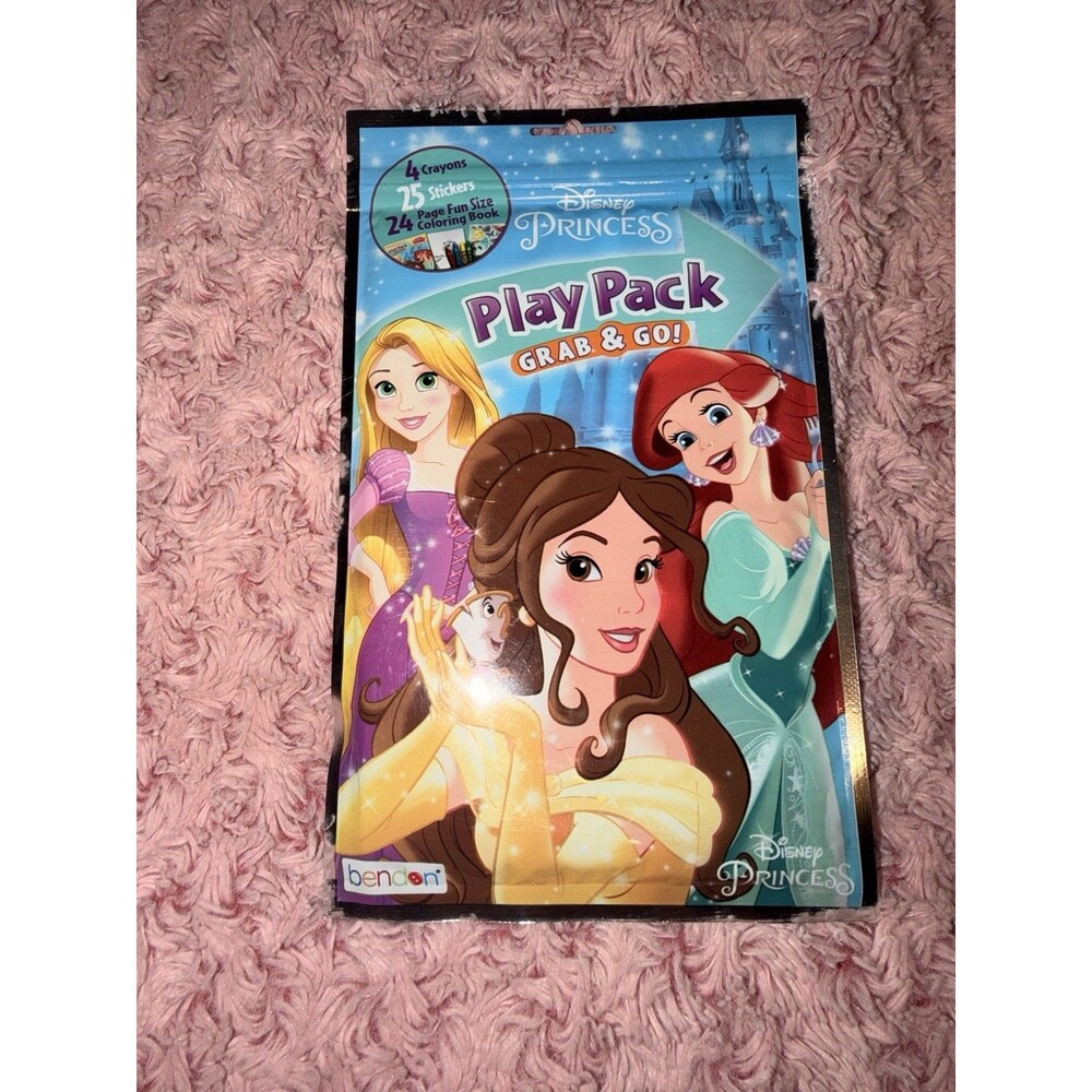 Disney Princess Grab & Go Travel Play Pack Activity Fun Belle Ariel Rapunzel